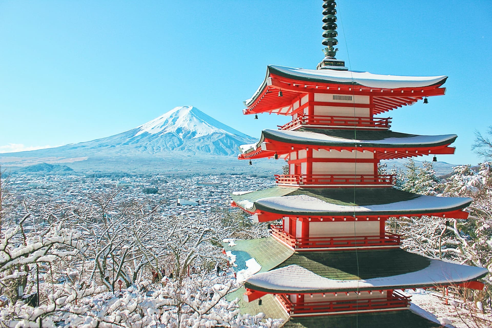 観光　五重塔　富士山
